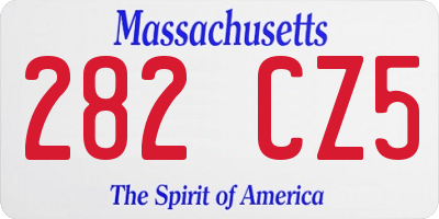 MA license plate 282CZ5