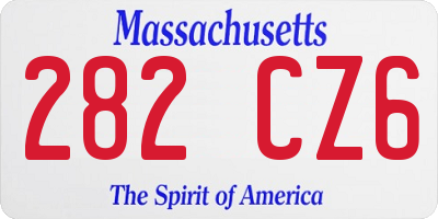MA license plate 282CZ6