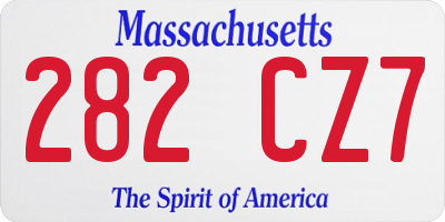 MA license plate 282CZ7