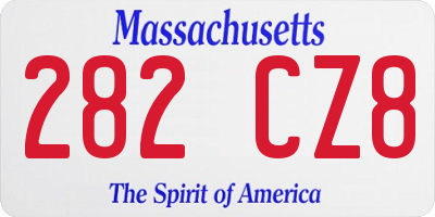 MA license plate 282CZ8