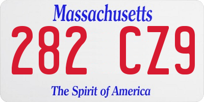 MA license plate 282CZ9