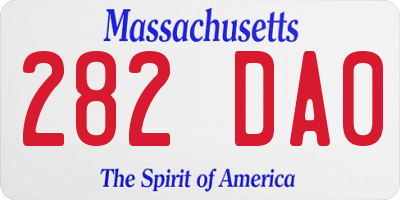 MA license plate 282DA0