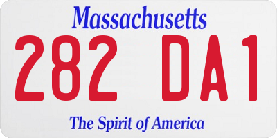 MA license plate 282DA1