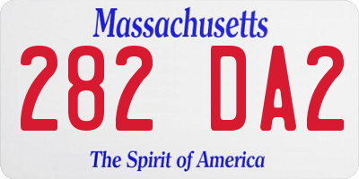 MA license plate 282DA2