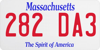 MA license plate 282DA3