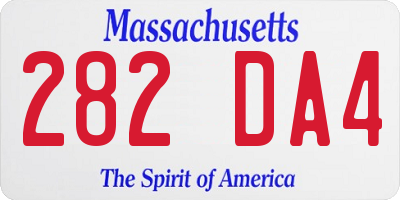 MA license plate 282DA4