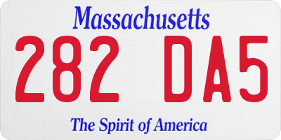 MA license plate 282DA5