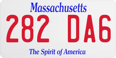 MA license plate 282DA6