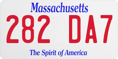 MA license plate 282DA7