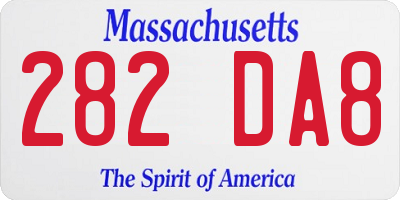 MA license plate 282DA8