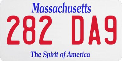 MA license plate 282DA9