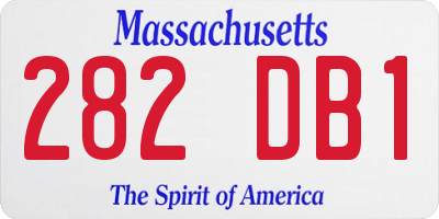MA license plate 282DB1