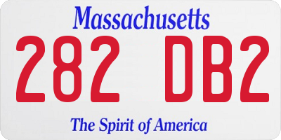 MA license plate 282DB2