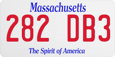 MA license plate 282DB3