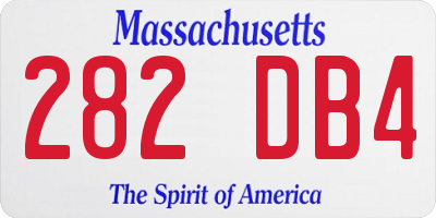 MA license plate 282DB4