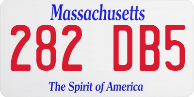 MA license plate 282DB5
