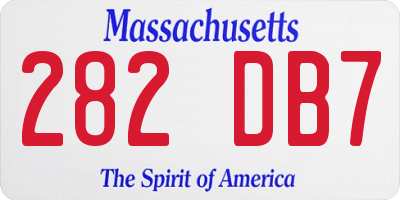 MA license plate 282DB7