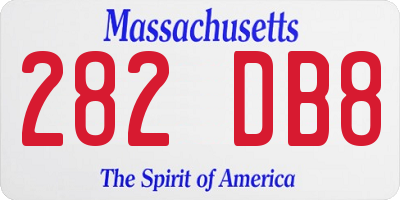 MA license plate 282DB8