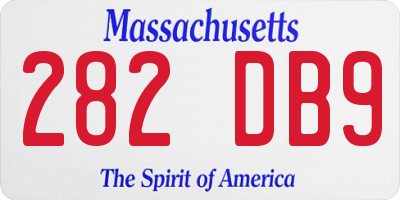 MA license plate 282DB9