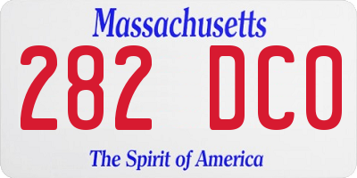 MA license plate 282DC0