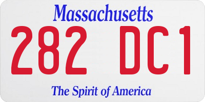 MA license plate 282DC1