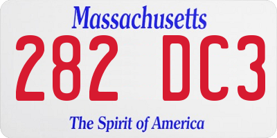 MA license plate 282DC3