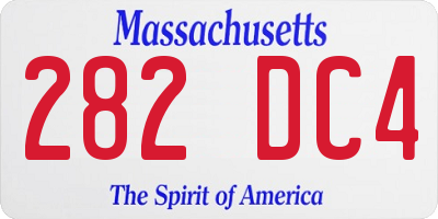 MA license plate 282DC4