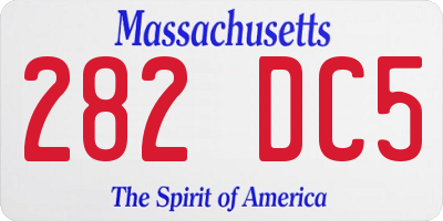 MA license plate 282DC5