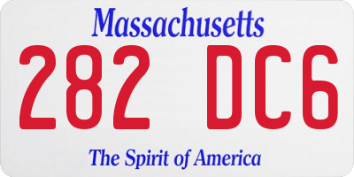 MA license plate 282DC6