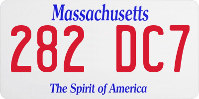 MA license plate 282DC7