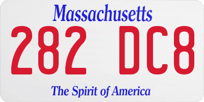 MA license plate 282DC8