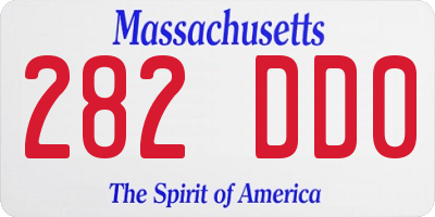 MA license plate 282DD0