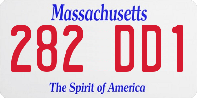 MA license plate 282DD1
