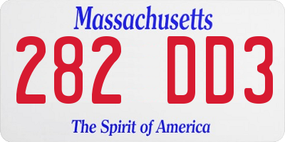MA license plate 282DD3