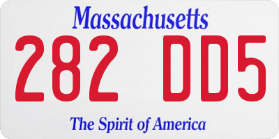 MA license plate 282DD5