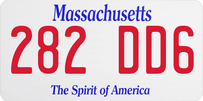 MA license plate 282DD6