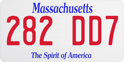 MA license plate 282DD7