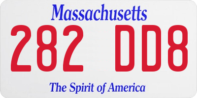 MA license plate 282DD8