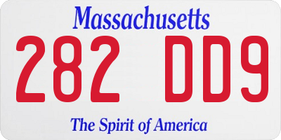 MA license plate 282DD9