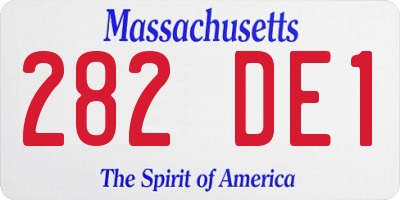 MA license plate 282DE1