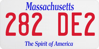 MA license plate 282DE2