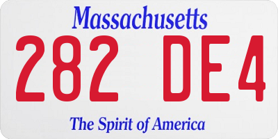MA license plate 282DE4