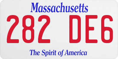 MA license plate 282DE6