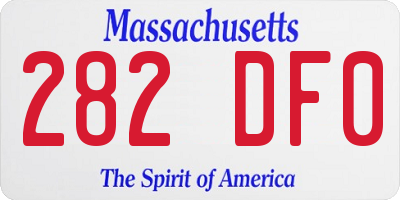 MA license plate 282DF0