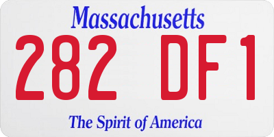 MA license plate 282DF1