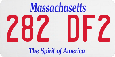 MA license plate 282DF2