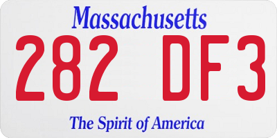 MA license plate 282DF3