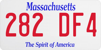 MA license plate 282DF4