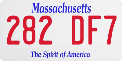 MA license plate 282DF7