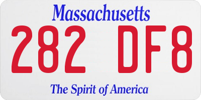 MA license plate 282DF8